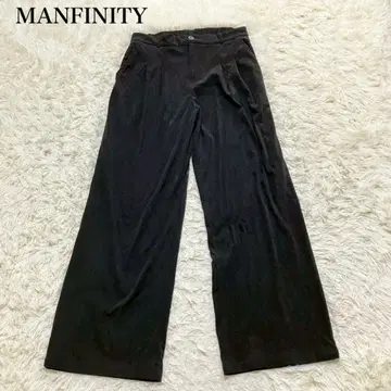 MANFINITY 블랙 와이드 팬츠 이지 루즈핏 캐주얼 무지