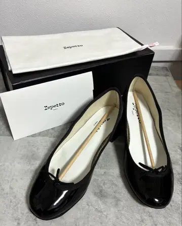 컨디션 최상 레페토 카미유 블랙 에나멜 발레 슈즈 Repetto
