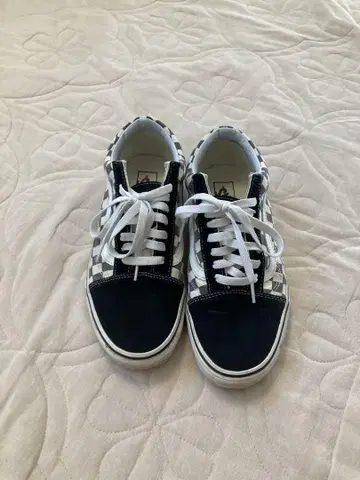 Vans 체커보드 스니커즈 네이비