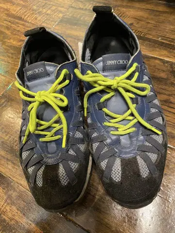 JIMMY CHOO 스니커즈 네이비/그레이/라임