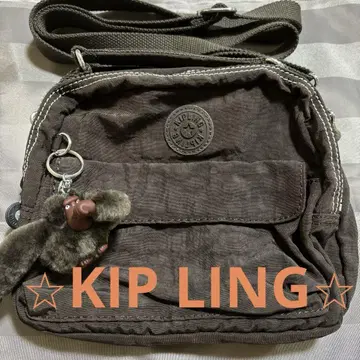 KIP LING 나일론 숄더백 백팩 브라운