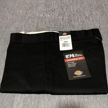 새상품 블랙 Dickies 874 오리지널 핏 팬츠 34X32