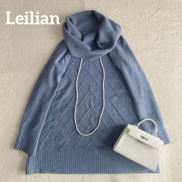 레리안 Leilian 니트 스웨터 상의 튜닉 터틀넥