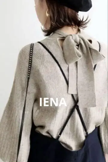 IENA TORRAZZO DONNA 보타이 리브 니트 긴팔 리본 가을