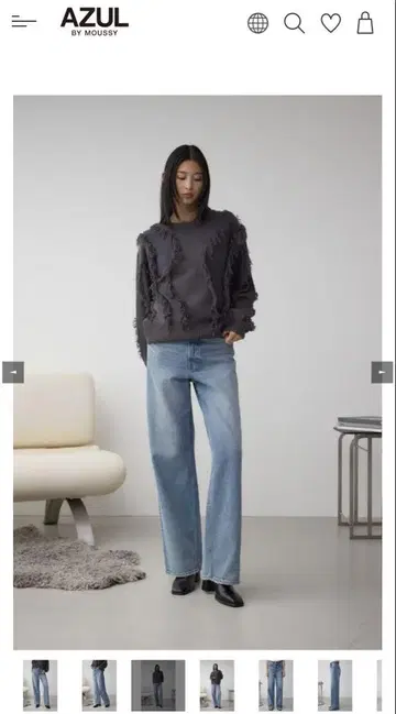 AZUL by MOUSSY 하이웨스트 데님 XS