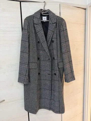 GAP 체크 무늬 롱 코트 M