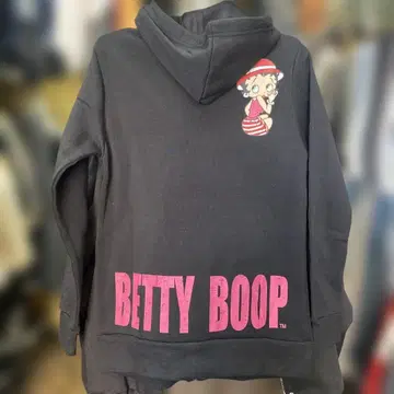 Betty Boop 풀 지퍼 후드티 L 사이즈 블랙
