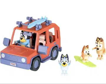 Bluey Heeler Family 4WD 차량과 피규어 4개 팩
