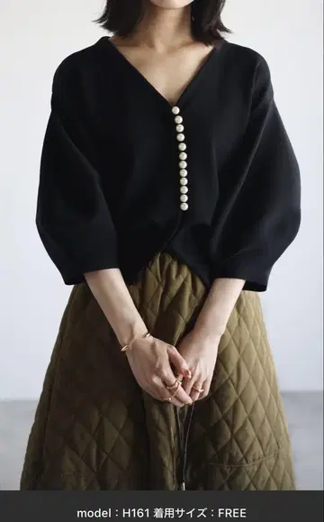 빅 펄 버튼 가디건