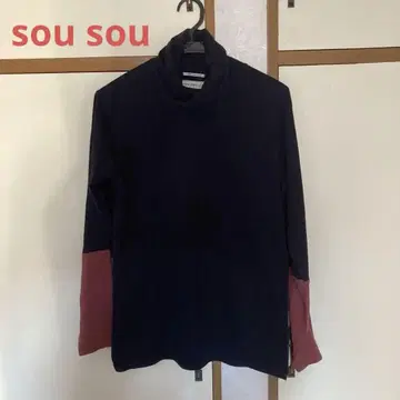 SOU SOU giban 긴팔 티셔츠 네이비/레드