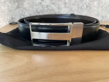 dunhill 던힐 블랙 가죽 벨트 메탈 버클 로고 각인