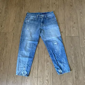 라이트 블루 데미지 데님 청바지