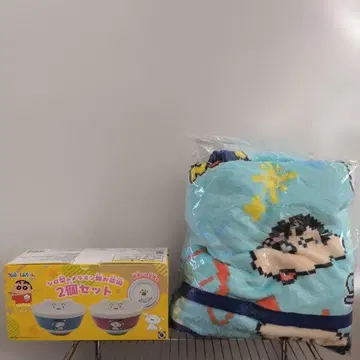 짱구는 못말려(크레용 신짱) 플란넬 담요와 보울 2개 세트