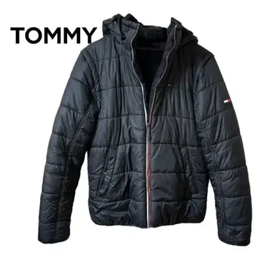 TOMMY 플리스 라이닝 블랙 다운 자켓