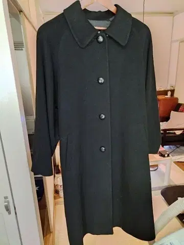 Unifine 블랙 캐시미어 롱 코트
