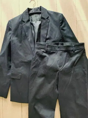 언타이틀 팬츠 수트 셋업 테일러드 블랙