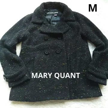 MARY QUANT 트위드 P 코트 블랙