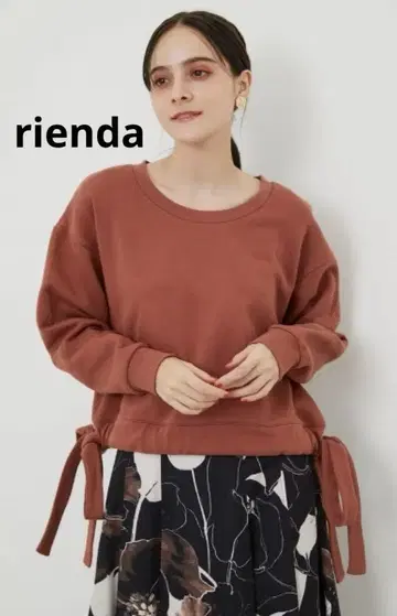 rienda 리엔다 사이드 리본 드로스트 컷 TOP 트레이닝복 속기모