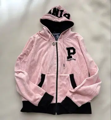 PINK 벨로아 후드 부착 후드티 YK2 헤이세이 L