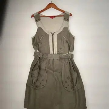 Derhy 카키 슬리브리스 원피스 M