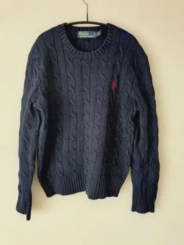 폴로 랄프 로렌 코튼 케이블 니트 xs 네이비
