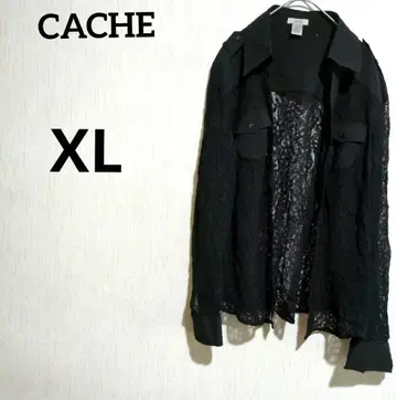 새상품급 CACHE 블랙 레이스 셔츠 [ XL ]