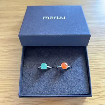 maruu 카넬리안과 그린 아벤츄린 실버 반지