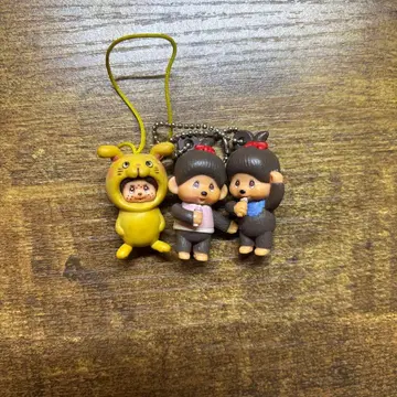 몽치치 3개 세트 갈아입히기 피규어 마스코트 키링 레트로