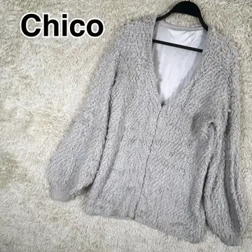 Chico 루프 니트 가디건 F 사이즈 여성용 그레이 가을/겨울