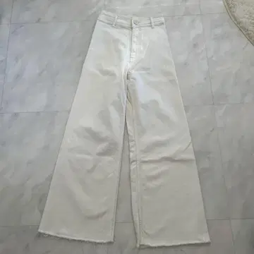 ZARA 마린 스트레이트 데님 팬츠 화이트 34 하이웨스트