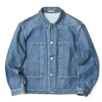 AURALEE 20SS 하드 트위스트 데님 블루종