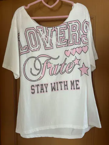 LOVERS FATE STAY WITH ME 티셔츠 (화이트)