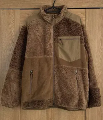 UNIQLO 플리스 콤비네이션 자켓 브라운 M