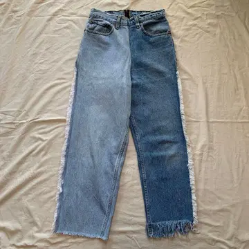 77circa 프린지 데님 와이드 레그
