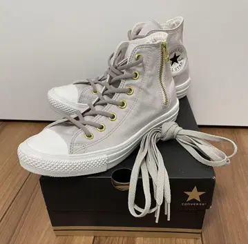 컨버스 올스타 캔버스 스니커즈 그레이 사이드 지퍼 하이컷