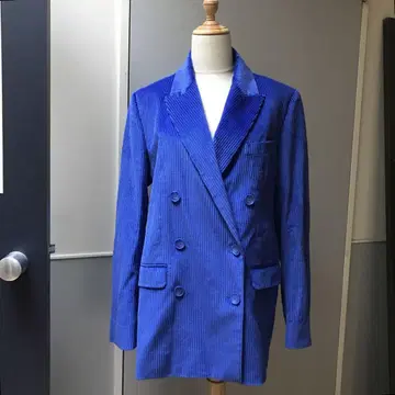 새상품 COS 로얄 블루 코듀로이 테일러드 자켓 L