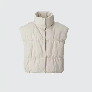 UNIQLO C 다운 크롭 베스트 XL 베이지
