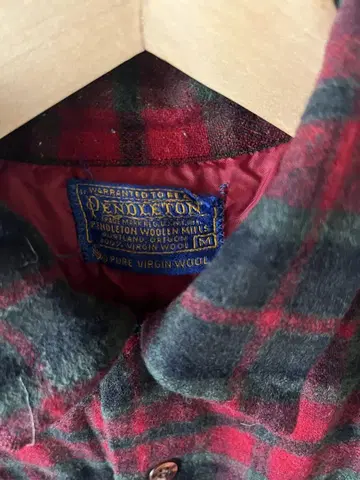 Pendleton 빨검 체크 플란넬 셔츠 M