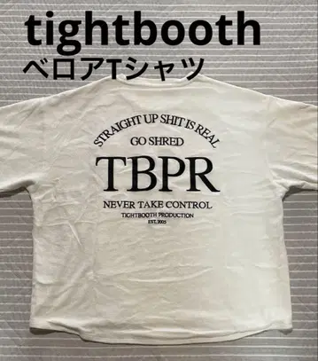 TIGHTBOOTH 화이트 벨로아 T셔츠 M 사이즈