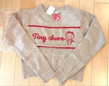 새상품 산리오 타이니 참 Tiny Chum 베이지 니트 스웨터 F