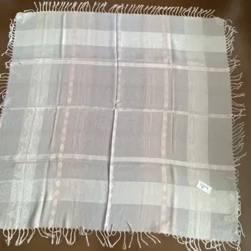 LANCETTI 체크 자카드 울 스톨 128cm 코랄