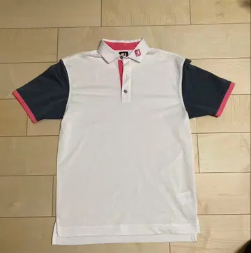 FOOTJOY 반팔 피케 셔츠 화이트 x 핑크 x 그레이 L