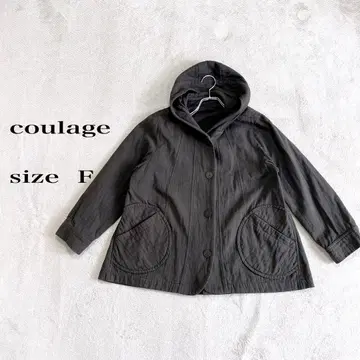 coulage 후드 부착 자켓 그레이 포켓 부착 사이즈 F