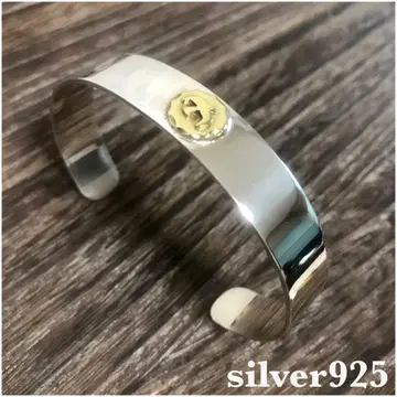 [고품질] silver925 금 메탈 평평한 뱅글