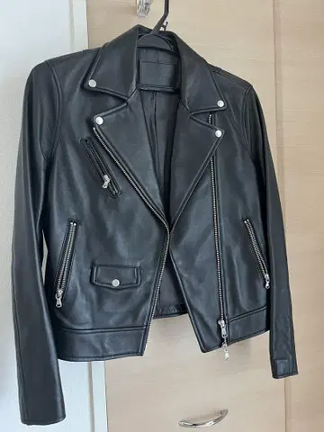 UNITED ARROWS 블랙 가죽 라이더 자켓