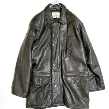 빈티지 가죽 자켓 카 코트 램 가죽 블랙 M