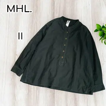 MHL. 밴드 카라 헨리넥 셔츠 블라우스 코튼 긴팔