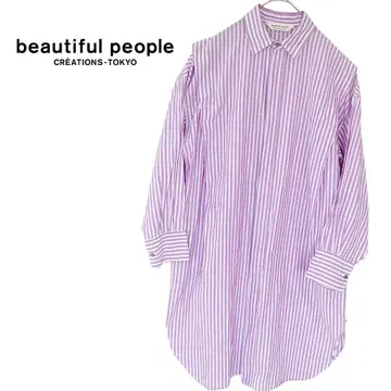 [ beautyful people ] 스트라이프 셔츠/롱 셔츠