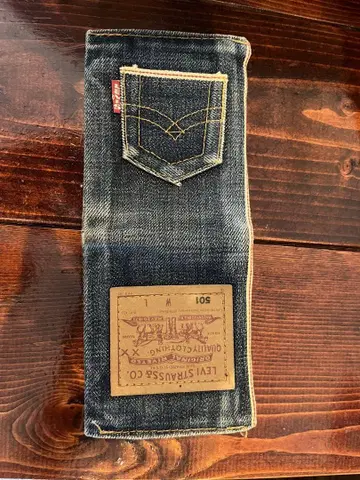 리바이스 501 데님 접이식 지갑 데드스탁 BIGE 당시 물건 아메카지