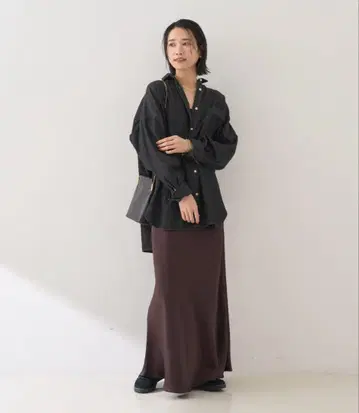 Rouge vif 바이어스 롱 스커트